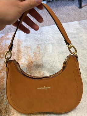 Nanette Lepore Cognac Crescent Shoulder Bag